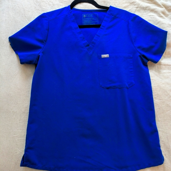 Women's one pocket Catarina scrub top- royal blue - Picture 3 of 3